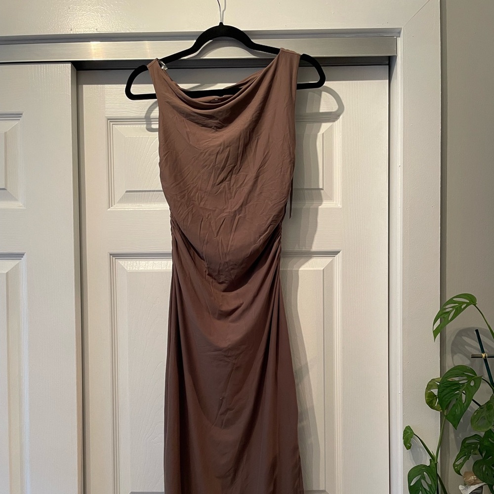 nwt wild fable slinky one shoulder / asymmetrical neckline maxi - xs